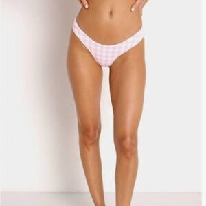 Cheeky Pink Checkered Bikini Bottom- SMALL